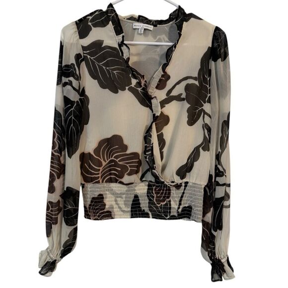 🌹 MAISON D'AMELIE WRAP RUFFLE BLOUSE - Picture 1 of 6